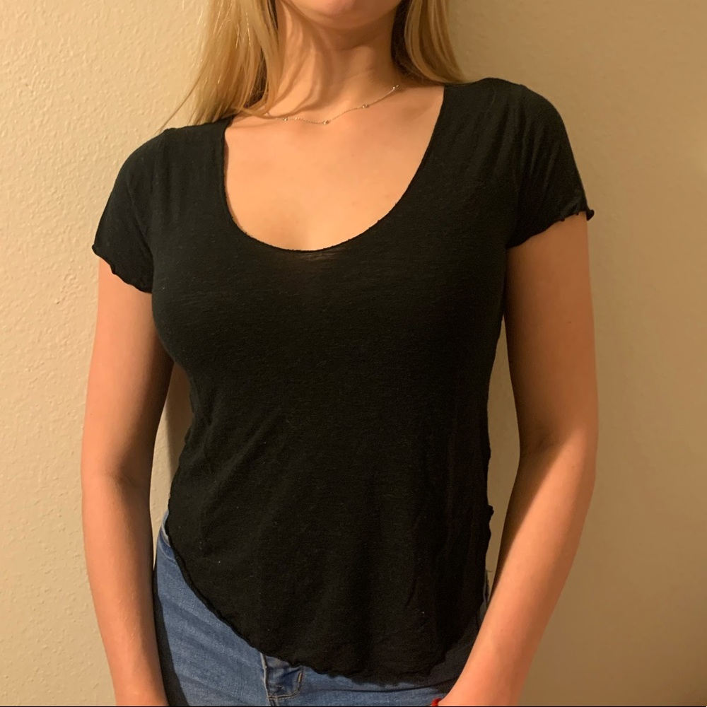 PacSun Black Me to We Scoop Neck T-Shirt